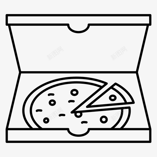 比萨饼盒子吃svg_新图网 https://ixintu.com 食物 比萨饼 盒子 吃快餐 细节 图标