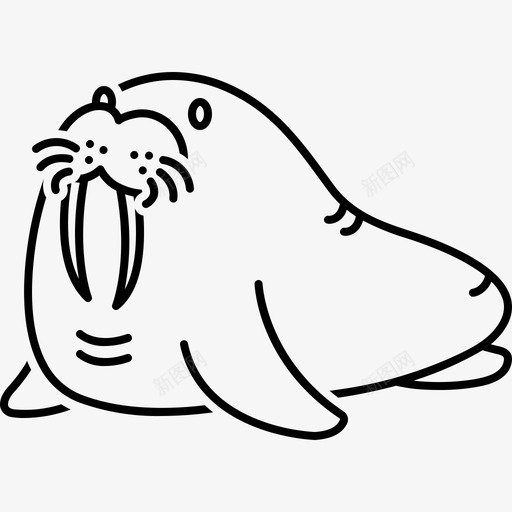海象鳍足动物海牛svg_新图网 https://ixintu.com 鳍足 动物 海牛 海马