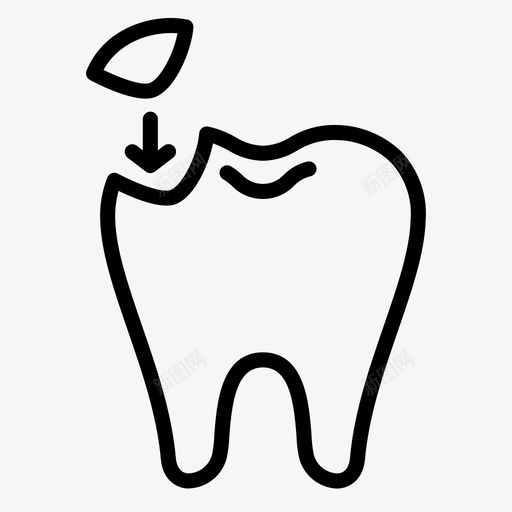 牙科充填牙科替换svg_新图网 https://ixintu.com 牙科 充填 替换 牙齿 粘接 口腔 护理