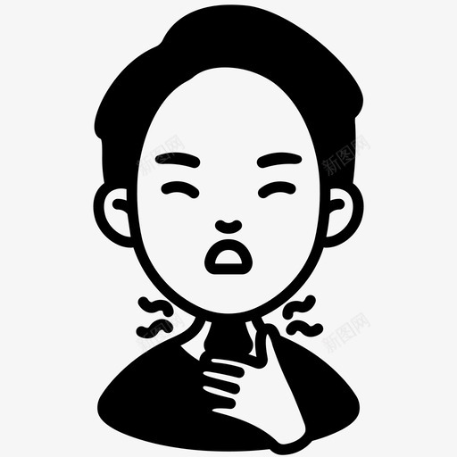喉咙痛冠状病毒冠状病毒19型svg_新图网 https://ixintu.com 冠状 喉咙痛 病毒型 病毒 发热 固体
