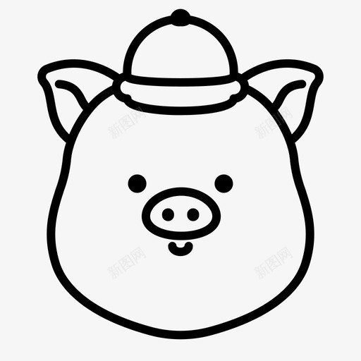 猪头动物中国svg_新图网 https://ixintu.com 猪头 新年 动物 中国 年中国 大纲