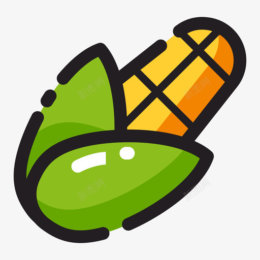 icon1通用玉米svg_新图网 https://ixintu.com 通用 玉米 线性 多色 简约 圆润