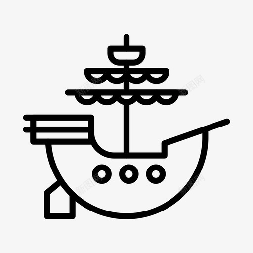 海盗船海船svg_新图网 https://ixintu.com 海盗船 海船 葡萄酒