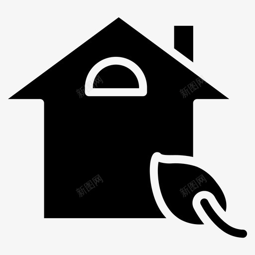 绿房子生态家svg_新图网 https://ixintu.com 房子 生态家 叶子 房地产