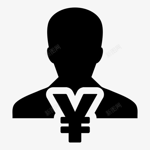 日元银行企业svg_新图网 https://ixintu.com 货币 日元 银行 企业 现金 货币资金 图标 人与 矢量 符号