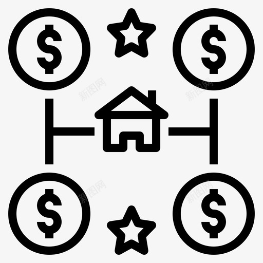 潜力房子金钱svg_新图网 https://ixintu.com 房产 潜力 房子 金钱 明星 投资
