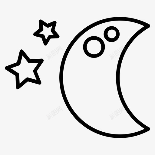 星夜月亮季节svg_新图网 https://ixintu.com 星夜 季节 天气 月亮 气和