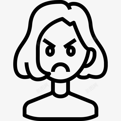 撅嘴生气女孩svg_新图网 https://ixintu.com 撅嘴 生气 女孩 女人 化身 情感