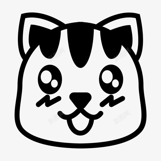快乐猫可爱表情svg_新图网 https://ixintu.com 快乐 可爱 表情 笑脸 符号