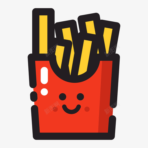 icon1通用薯条svg_新图网 https://ixintu.com 通用 薯条 线性 多色 简约 圆润