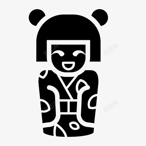 kokeshi娃娃日本svg_新图网 https://ixintu.com 娃娃 日本 玩具 传统