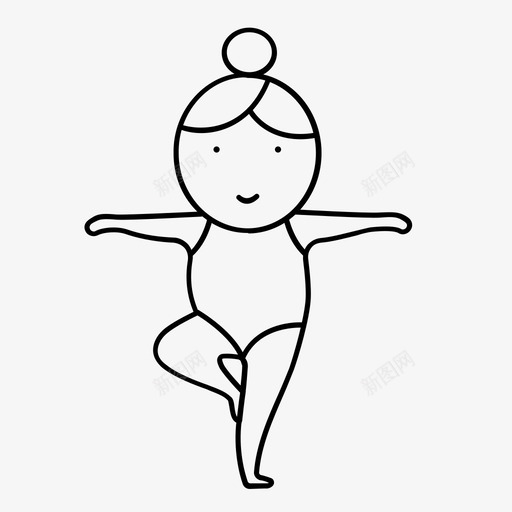 树初学者女孩svg_新图网 https://ixintu.com 初学者 孩子 姿势 瑜伽 女孩 可爱 爱的
