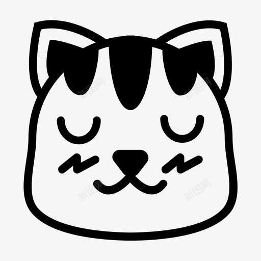 放松猫冷静表情svg_新图网 https://ixintu.com 放松 表情 冷静 笑脸 可爱 爱的 符号