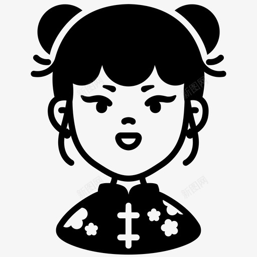 中国女孩快乐孩子svg_新图网 https://ixintu.com 中国 女孩 新年 快乐 孩子 年中国