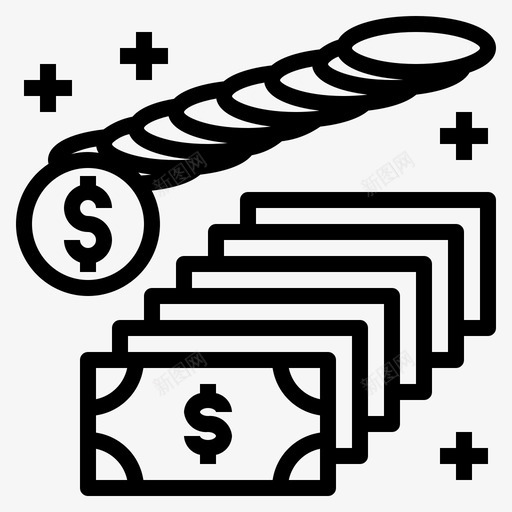 金钱钞票现金svg_新图网 https://ixintu.com 金钱 钞票 现金 美元 美钞 金融 自由