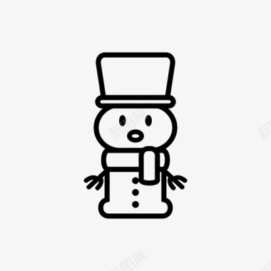 可爱的雪人角色圣诞节图标