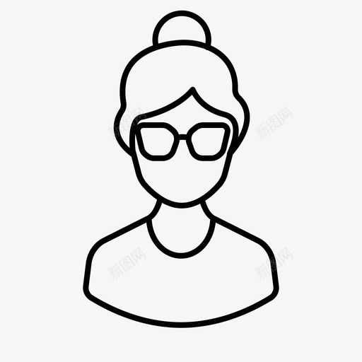 头像女孩眼镜svg_新图网 https://ixintu.com 头像 女孩 眼镜 千禧 一代 女人 人物 轮廓