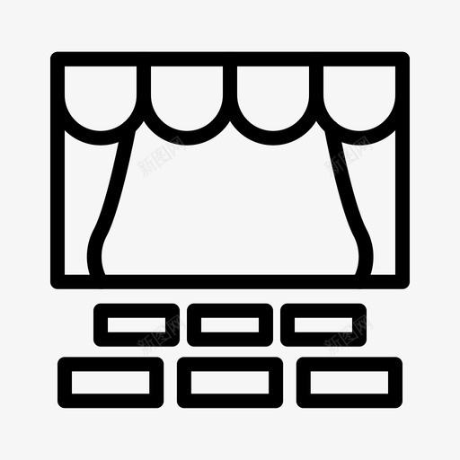 剧院幕布娱乐svg_新图网 https://ixintu.com 剧院 幕布 娱乐 演出 舞台 电影院