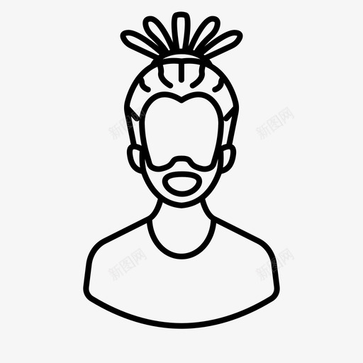 阿凡达长发男人svg_新图网 https://ixintu.com 阿凡 人物 长发 男人 千禧 一代 一代人 轮廓