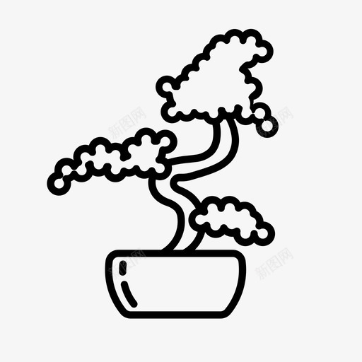 盆景树装饰植物svg_新图网 https://ixintu.com 盆景 装饰 植物 禅宗