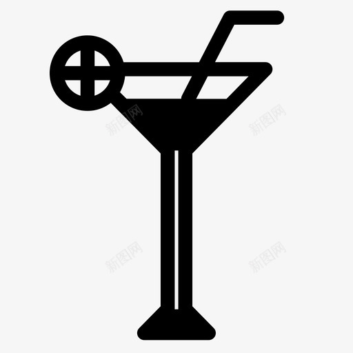 酒杯冰果汁svg_新图网 https://ixintu.com 酒杯 夏天 果汁 海滩 图标