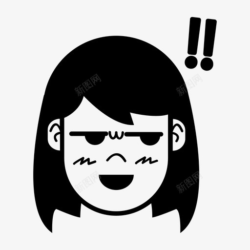 嫉妒的女孩表情符号脸svg_新图网 https://ixintu.com 嫉妒 女孩 表情 符号 可疑