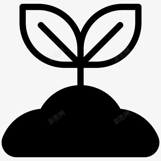 芽叶植物svg_新图网 https://ixintu.com 芽叶叶 植物 土壤