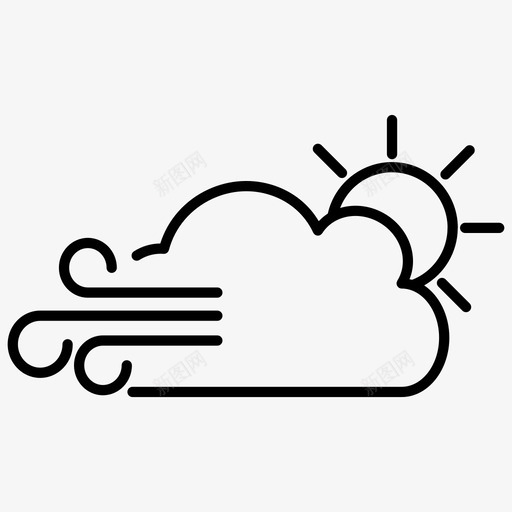 有风多云天气预报svg_新图网 https://ixintu.com 大风 有风 多云 天气预报 天大 天气