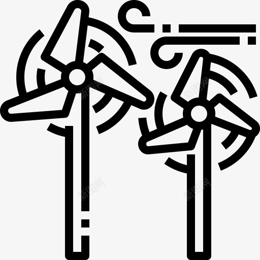 风生态绿色能源svg_新图网 https://ixintu.com 生态 风生 绿色 能源 风力 涡轮机 风车