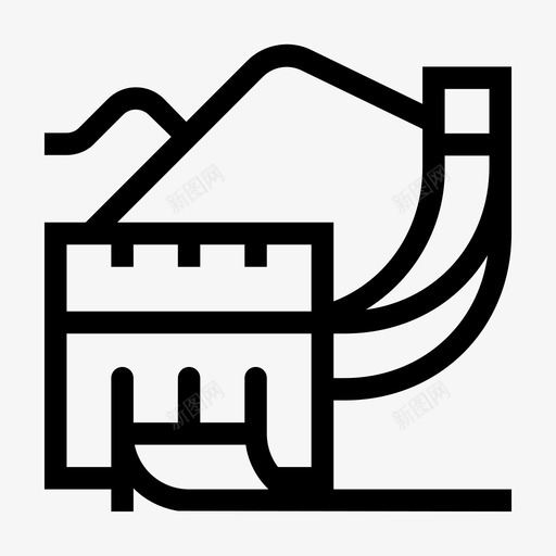 中国长城建筑中国svg_新图网 https://ixintu.com 中国 长城 建筑 边疆 地标 旅游 古迹