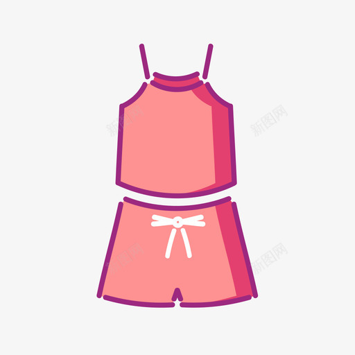 服饰12睡衣svg_新图网 https://ixintu.com 睡衣 服饰 填充 可爱 多色 圆润 精美 手绘 裤子 短裤 打底