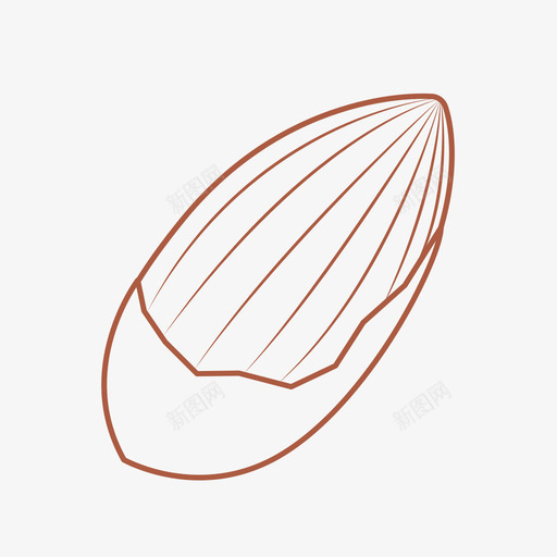 巴旦木svg_新图网 https://ixintu.com 巴旦 单色 线性 简洁