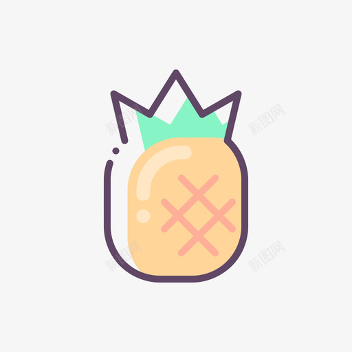 菠萝干svg_新图网 https://ixintu.com 菠萝 多色 可爱