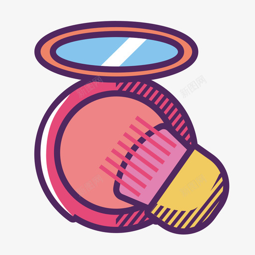 胭脂腮红svg_新图网 https://ixintu.com 胭脂 腮红 填充 多色 可爱