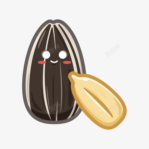 瓜子svg_新图网 https://ixintu.com 瓜子 填充 扁平 手绘 多色 精美 可爱 圆润