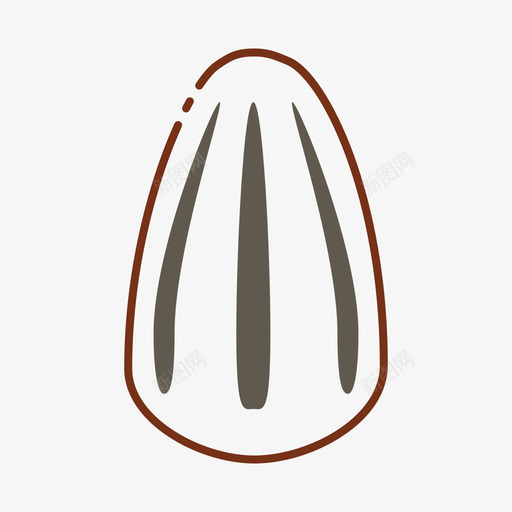 瓜子svg_新图网 https://ixintu.com 瓜子 填充 线性 扁平 圆润 可爱 多色