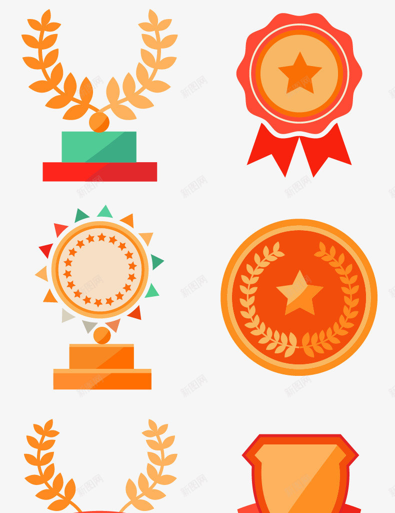 卡通奖章奖牌盾牌叶子麦穗奖杯png免抠素材_新图网 https://ixintu.com 卡通 奖章 奖牌 盾牌 叶子 麦穗 奖杯