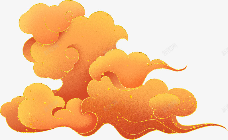 牛年中国风金线国潮插画祥云png免抠素材_新图网 https://ixintu.com 牛年 年中 年中国 国风 金线国 插画 祥云