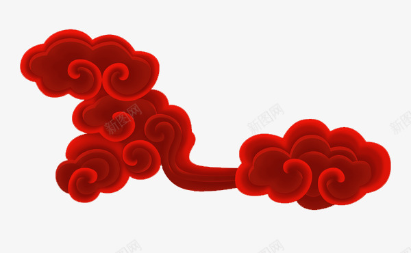 红色祥云国风喜庆免扣3png免抠素材_新图网 https://ixintu.com 红色 祥云 国风 喜庆 免扣
