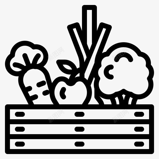 收获农场农业svg_新图网 https://ixintu.com 收获 农场 农业 水果 果篮 蔬菜 春天 轮廓