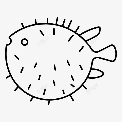 河豚气球鱼动物svg_新图网 https://ixintu.com 动物 卡通河豚鱼 气球 河豚