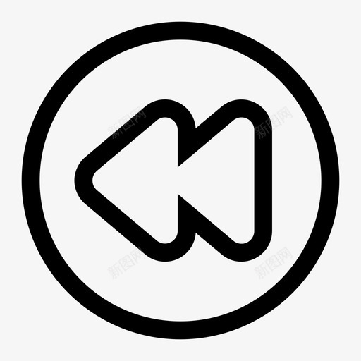 后退按钮播放器svg_新图网 https://ixintu.com 后退 播放器 按钮 上一个 图标