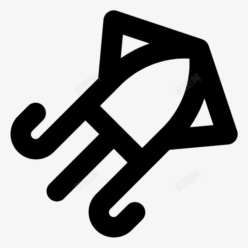 鱿鱼动物鱼svg_新图网 https://ixintu.com 海洋 鱿鱼 动物