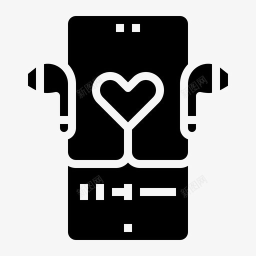 音乐听爱svg_新图网 https://ixintu.com 情人节 音乐 听爱 手机