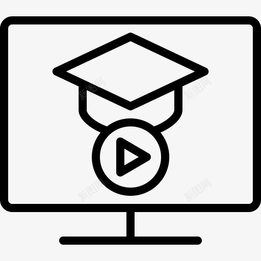 视频远程教育课程svg_新图网 https://ixintu.com 远程教育 视频 课程 教程 网络 研讨会 大纲 部分