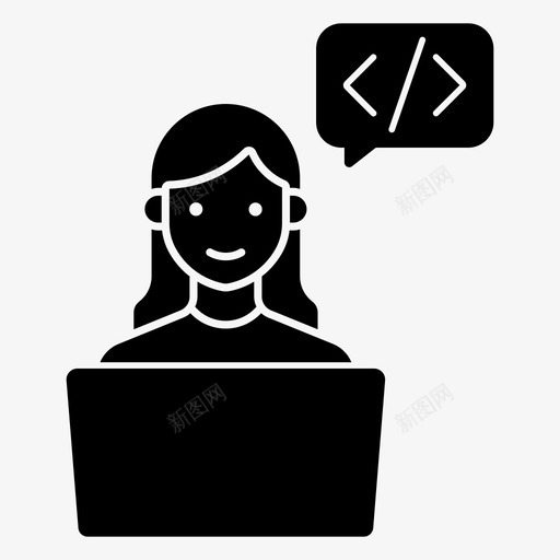 程序员代码编码员svg_新图网 https://ixintu.com 程序员 代码 编码 计算机