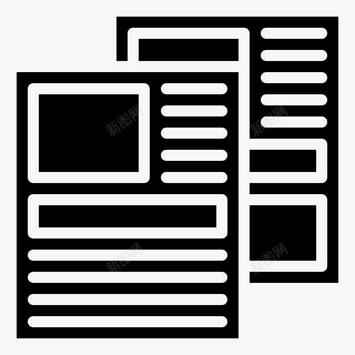 报纸文件和文件夹期刊svg_新图网 https://ixintu.com 报纸 文件 文件夹 期刊 新闻报道 报道 字形