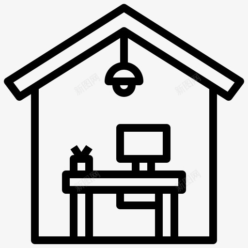 家庭办公室椅子家具svg_新图网 https://ixintu.com 家庭 办公室 椅子 家具 房子 桌子 自由职业者