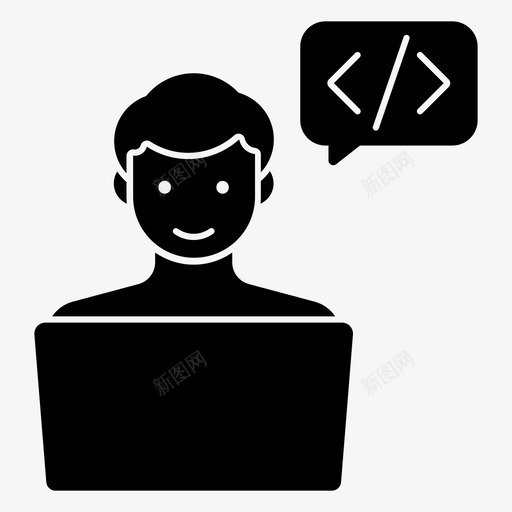 程序员代码编码员svg_新图网 https://ixintu.com 程序员 代码 编码 计算机