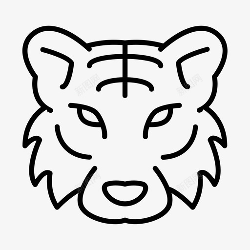 老虎动物猫svg_新图网 https://ixintu.com 老虎 动物 狮子 动物园 混血儿